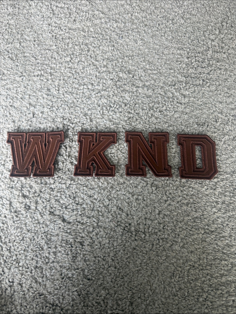 Stoney Clover Lane Brown WKND Letter Patches - Set of 4